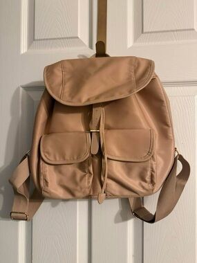 Year of Ours Blush Faux Leather Backpack with Front Pockets
